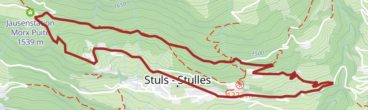 Route map: Escursione Sentiero del sole a Stulles
